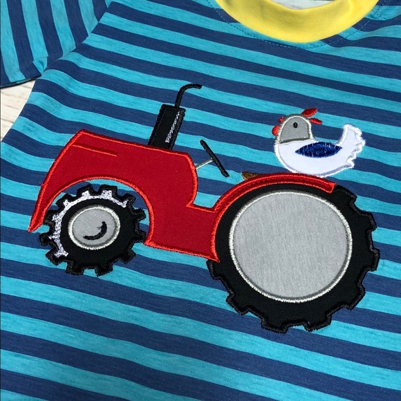 NEW Baby Boy Tractor Shorts Romper - Picture 3 of 4